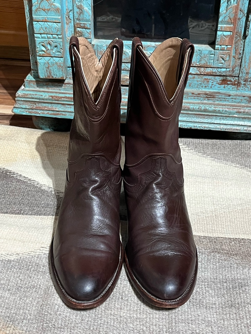 Tecovas The Earl Men’s Cafe Goat Brown Round Toe Roper Boots - Picture 2 of 11